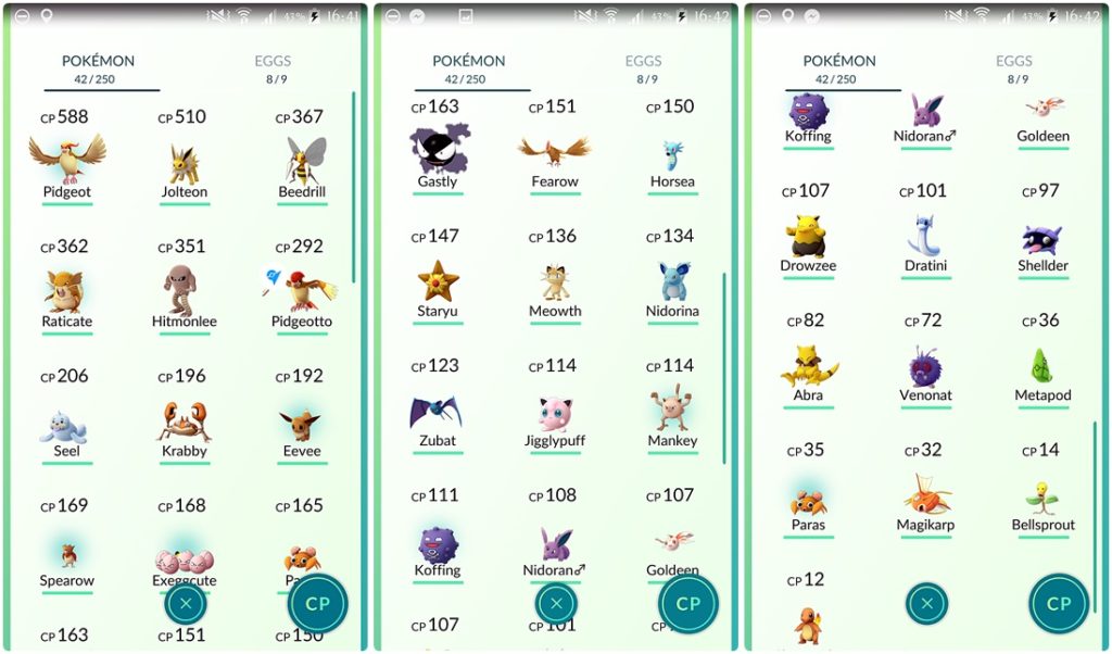 gefangene pokemon pokemon go